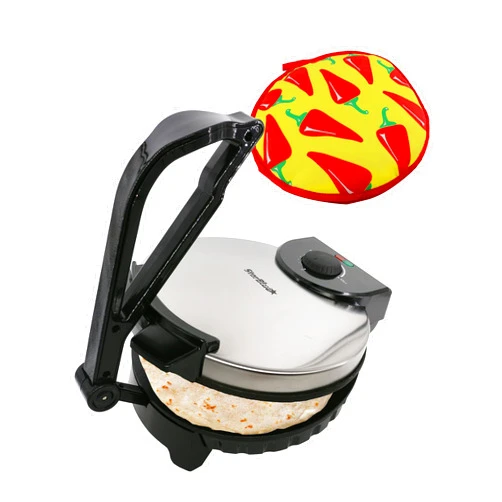 StarBlue 10inch Roti Maker by StarBlue with FREE Roti Warmer - The automatic Stainless Steel Non-Stick Electric machine to make Indian style Chapati, Tortilla, Roti AC 110V 50/60Hz 1200W