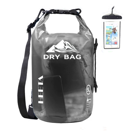 HEETA Dry Bag Waterproof for Women Men, 5L/10L/20L/30L/40L Roll Top Lightweight Dry Storage Bag Backpack with Phone Case for Travel Swimming Boating Kayaking Paddle Board Camping Beach Accessories
