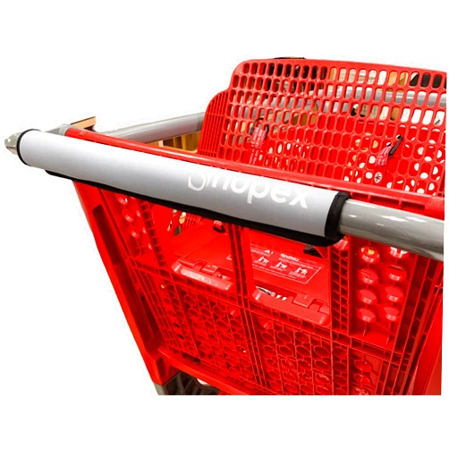 ShopexZone Shopping Cart Handle Cover by Shopex, Cover for Grocery Cart, Buggy and Trolley Handles | Safe for Adults, Babies and The Environment | Eco-Friendly and Reusable | 16 Inches Long | Grey