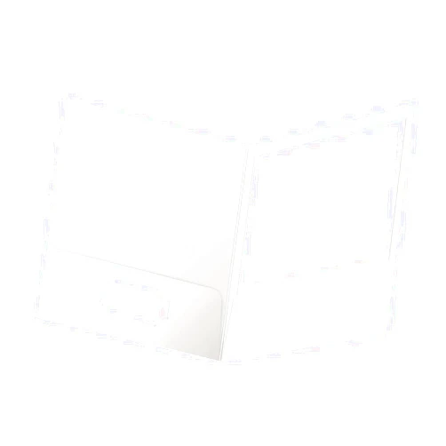 Oxford Laminated Twin-Pocket Folders, Letter Size, White, Holds 100 Sheets, Box of 25 (51704EE)