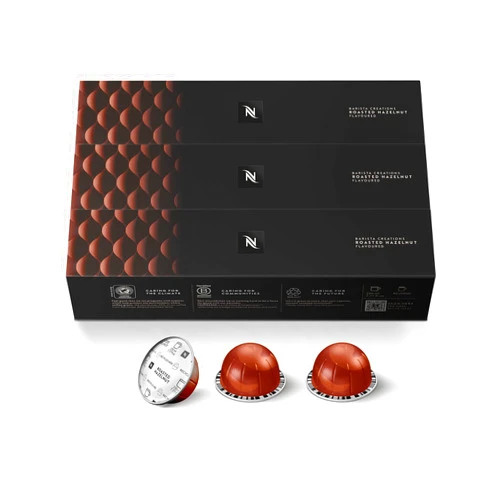 Nespresso Capsules Vertuo, Roasted Hazelnut, Medium Roast Coffee, 30 Count Coffee Pods, Brews 7.8oz.