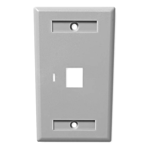 NavePoint Keystone Jack Wall Plate 1-Port, Low Profile, Single Gang, Gray, 10-Pack