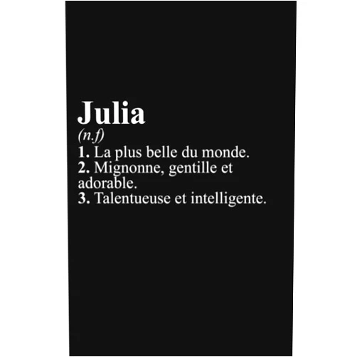 Julia's Biblio. Perso. Julia, La plus belle du monde Cahier personnalisé prénom Julia - Notebook a5 fille et femmes - Journal personnalisé - Journal intime fille - cadeau fete des meres (French Edition)