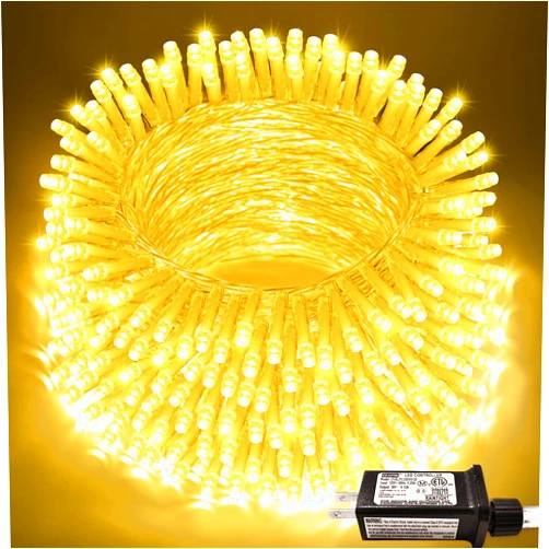 JMEXSUSS 200 LED String Lights Indoor Outdoor Clear Wire, Connectable Warm White Christmas String Lights for Bedroom, 66 Ft Twinkle Fairy Light Plug in for Wedding Home Tree Yard Patio Spring Decor