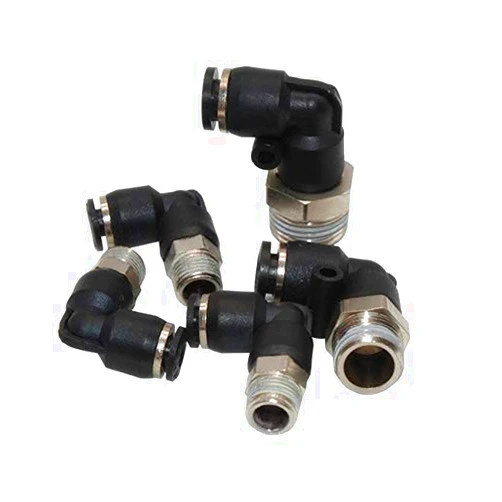 Davitu Electrical Equipments Supplies - 1pcs Pneumatic connector L Shape PL OD 4/6/8/10/12mm Hose Tube PL4 M5 8-02 6 01 10 03 04 Thread Air Elbow quick coupling Fitting - (Pins: PL12-02)