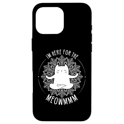 Funny Yoga Cat Meditation Meow Meowm Om iPhone 16 Pro Max Funny Yoga Cat Case