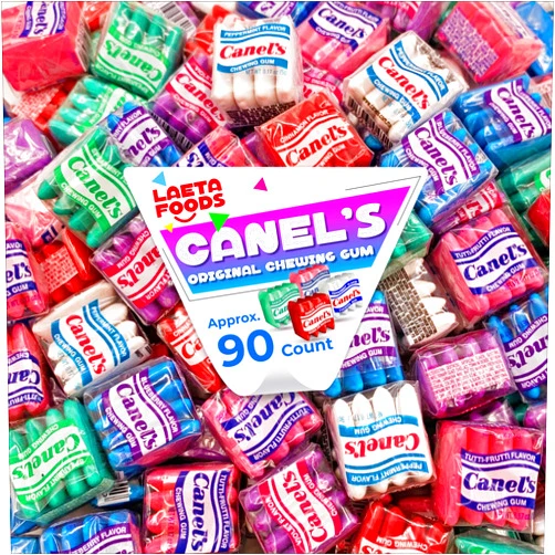 LAETAFOOD Canel's Original Chewing Gum Assorted Flavors (1 Pound Bag - Approx. 90 Count)