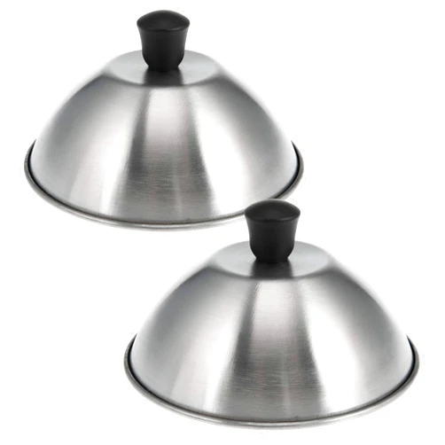 Bremermann Burger Cover Set // Each 16 cm // Grill Cover Melting Bell Burger Cover // Stainless Steel (Stainless Steel, Set of 2)