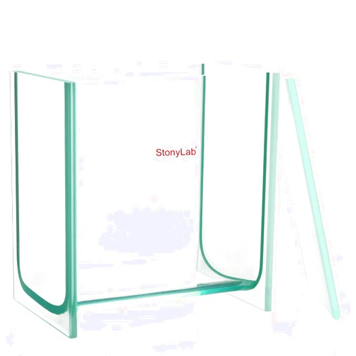 stonylab TLC Developing Tank, Heavy Duty Borosilicate Glass Square Chromatography TLC Developing Chamber with Lid for Lab Research, 3.94 x 3.94 inch