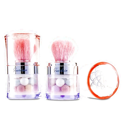 Guerlain Météorites Light Revealing Pearls of Powder, Shade 2 Clair/Light (2 x 0.29 oz Jars) Duo Set with Travel Brush, Finishing/Illuminating Powder