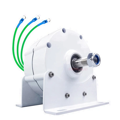 AISINILALAO Generators 10000W Low Speed 12V 24V 48V 220V 3 Phase Gearless Permanent Magnet AC Alternators for Wind Water Turbine for Home Use (with Base)