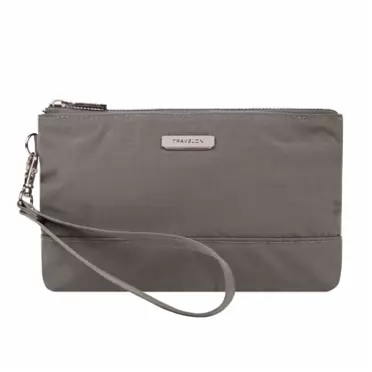 Travelon: Wristlet Clutch 8.5 x 5 x 1 Smoke