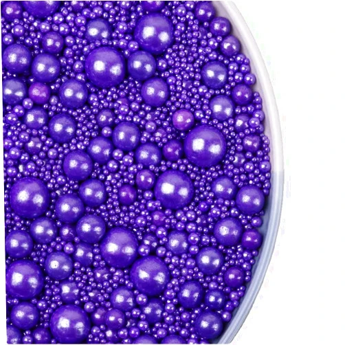 crystalyhj Purple Halloween Sprinkles -Christmas Desserts Sprinkles-Purple Candy Pearl 130g/4.8oz Edible Cake Cupcake Topper Cookies Baby Shower Chirstmas Decorations Mix 5 Size (Purple)