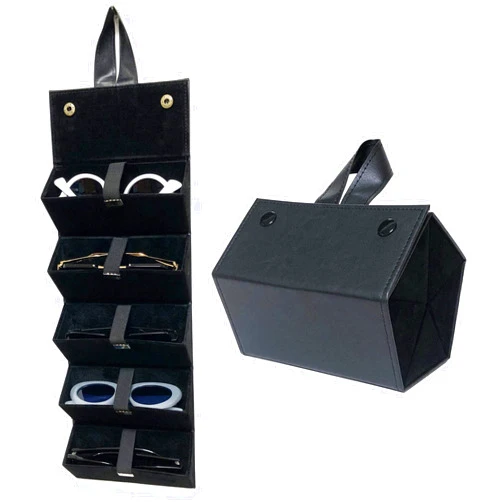 LONGJET CRAFTING THE CORE LJ Longjet Sunglasses Organizer Travel Glasses Case 5 Slots Multiple Pairs Eyeglasses Storage Box Hanging Eyewear Holder