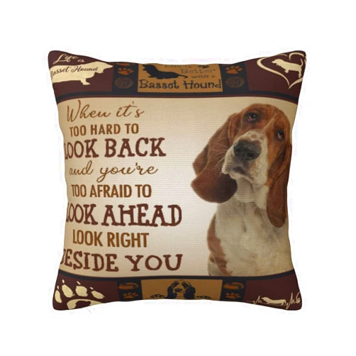 Xerial Basset Hound Animal Pillow Covers Ultra Soft Comfy Microfiber Decorative Square Throw Pillowcases for All Season Living Room Bed and Sofa Office Travel Cushion Pillow Case 18 X 18 Inch
