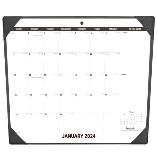 Nekmit Large Desk Calendar 2024 with Desk Protecting Pad, Runs From Now - December 2024, 21