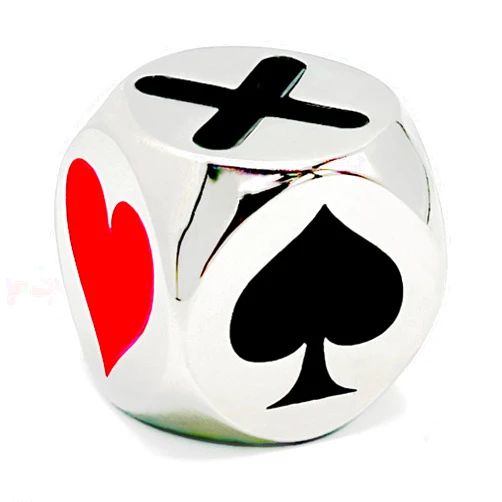 Luck Lab Premium Trump Marker/Indicator - for use with Euchre, Pinochle, Bridge and More - Comes with Black Velvet Storage Bag. (Silver)