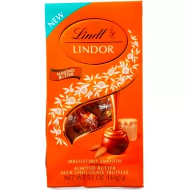 Lindt LINDOR Almond Butter Milk Chocolate Truffles, 5.1 oz. Bag Almond Butter 5.1 Ounce (Pack of 1)