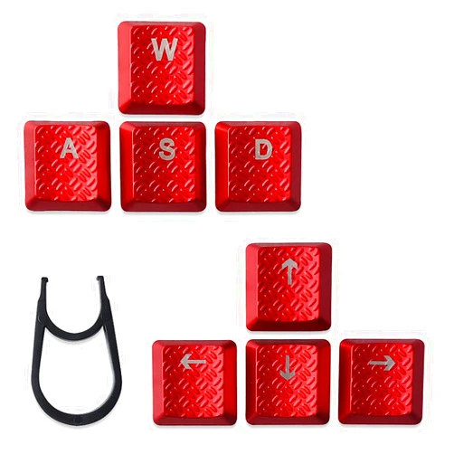 HUYUN Texture Tactility Backlit Keycaps Replacement for GL Tactile Switch Logit G813/G815/G913/G915 TKL RGB Mechanical Gaming Keyboard (WASD+Arrow Keys Red)
