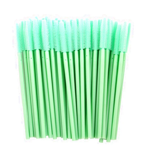 ADAMAI Professional Disposable Silicone Eyelash Mascara Brushes Wands Applicator Makeup Kits (Pack of 100, Mint Green)