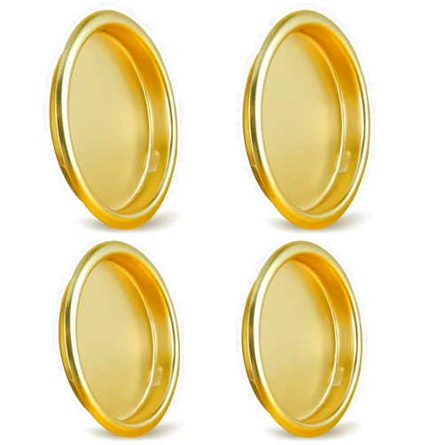 HOMOTEK 4 Pack Closet Door Finger Pull 2-1/8”, Easy Snap in Installation, Brushed Brass Finish, Fits a 5/16”Depth x 2-1/8