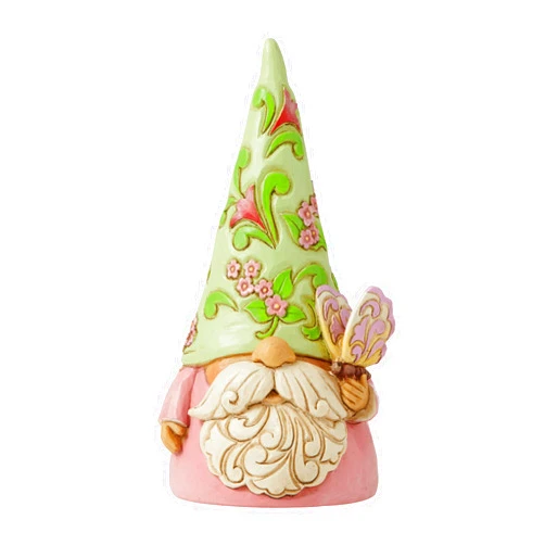 Enesco Jim Shore Heartwood Creek Gnome Holding a Butterfly Figurine, 5.25 Inch, Multicolor