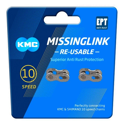KMC Unisex's 10 Speed EPT MissingLink Joining Link, Dark Silver, 2 Pairs
