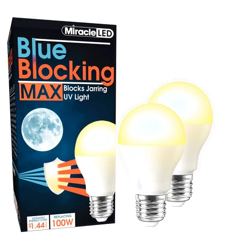 Miracle LED MiracleLED 604671 12W Blue Blocking MAX Light, 100W Replacement, Low-profile, 2-Pack