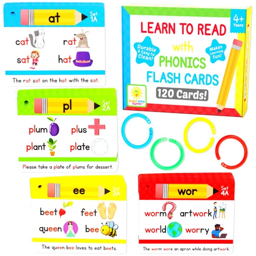 Bright Seed Games Bright Seed Phonics Flash Cards - Learn to Read in 20 Phonic Stages - Digraphs CVC Blends Long Vowel Sounds – Phonics Games for Kids Age 4-8 Kindergarten First Second Grade Home School Educational