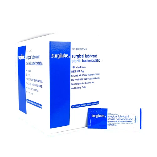 Surgilube Lubricating Jelly, 3 g Packet, Box of 144 (3 Pack)