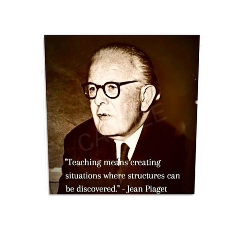 SOENES Jean Piaget Psychologists Poster Portraits Quote Art Posters (1) Canvas Painting Wall Art Poster for Bedroom Living Room Decor 20x20inch(50x50cm)