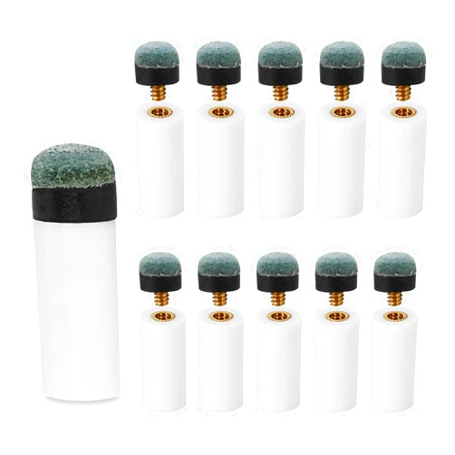 Ipercox 15 Sets Billiard Cues Tips Replacement, Screw-in Blue Cue Tips and White Cue Ferrules(12mm/13mm)
