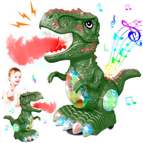 GDBAQAN Dinosaur Toys for 1-2 Year Old Boy,Roar Music and Lights Toddler Toys for Boys Girls Age 1 2 3,Moving Dino Baby Toys with Mist Spray,Electric Dinosaur Toys for Kids 3-5 Easter Christmas Birthday Gifts