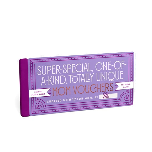Knock Knock Fill in the Love Mom Vouchers, Book of 15 Unique Perforated Coupons, 7.5 x 3.25-inches
