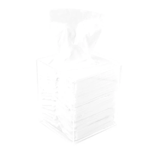 Dasher Products Acrylic Tissue Box Holder, Square Dispenser for Facial Tissues, Napkins, and Dryer Sheets. Perfect for Bathrooms, Desks, Countertops, Vanities, Bedrooms, and Nightstands (Square, Clear)