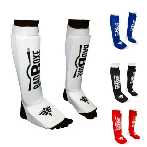 TWISTER FIGHT WEAR Twister Muay Thai Boxing Kickboxing Karate Taekwondo MMA | Elastic Cotton Cloth Shin & Instep Padded Guards | Shin in Steps Shin Guards Pair
