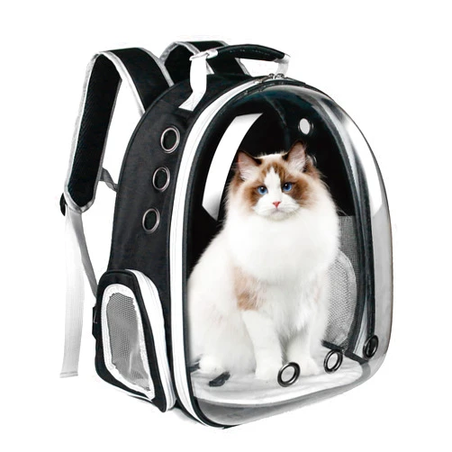 GeerDuo Cat Backpack, Airline Approved Bubble Carrying Bag for Small Medium Dogs Cats, Space Capsule Pet Carrier Dog Hiking Backpack Travel Carrier(Black)