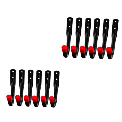 Gadpiparty 2sets Garage Storage Hook Storage Hooks Wall Mount Bike Hanger Duty Wall Hooks Heavy Duty Garage Wall Mounted Clothes Mount Clothing Hanging Hook Steel 6pcs*2