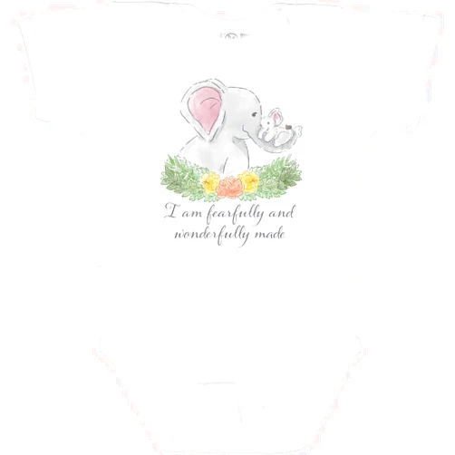 inktastic I Am Fearfully and Wonderfully Made Cute Elephants Baby Bodysuit