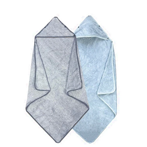 ICOPUCA Baby Hooded Towel-Removable Hood, 3 in 1 Newborn Baby Bath Towel, 36 * 36inch, 2 Pack, Hemp Gray & Light Blue;