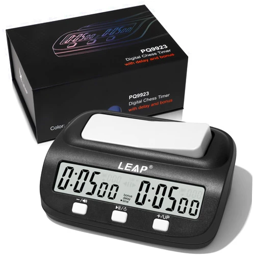 LEAP Chess Clock Digital Chess Timer Professional Chess Clock Timer with Time Bonus and Delay Features Great for Chess I-Go Upgraded Model
