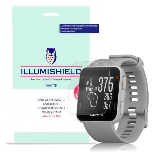 ILLUMISHIELD Matte Screen Protector Compatible with Garmin Approach S10 (3-Pack) Anti-Glare Shield Anti-Bubble and Anti-Fingerprint PET Film