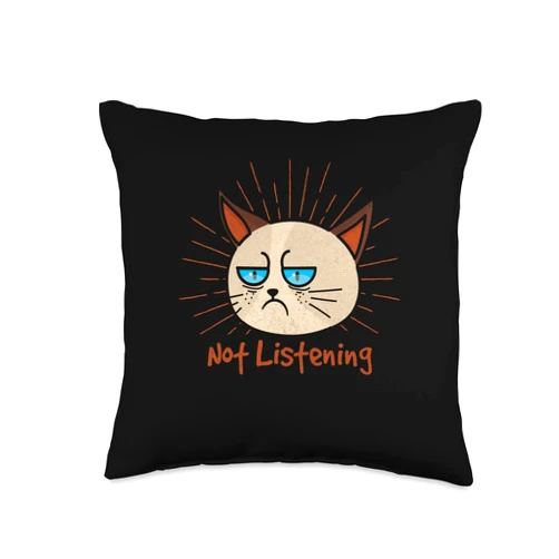 Witty Ironic Antisocial Weird Snarky Not Listening Funny Sarcastic Humor Sarcasm Introvert Nerd Throw Pillow, 16x16, Multicolor