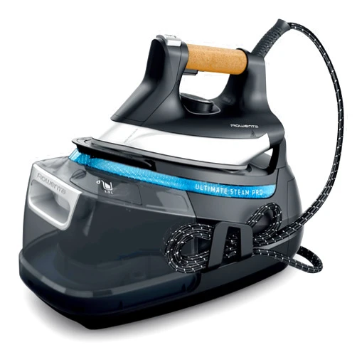 Rowenta, Iron, Ultimate Steam Pro Stainless Steel Soleplate Professional Steam Station for Clothes, 1800W, 44 Ounce Removable Tank, Boiler Technology, Fast Heat Up, Black Clothes Iron, DG8668
