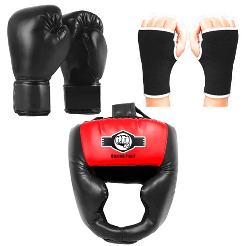 YORWHIN Boxing Headgear, Boxing Head Gear Sparring Safety Head Guard with Gloves, Boxing Protective Gear Helmet for Sparring MMA Muay Thai Kick Brace Boxing Gear for Adult Kids