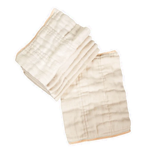 OsoCozy Unbleached Prefold Cloth Diapers 100% Cotton, Durable, Soft, Absorbent, Sustainable & Economical - dims, Fits size range. - (Size)
