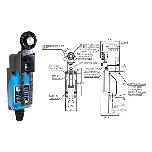 RADWELL VERIFIED SUBSTITUTE SZL-VL-B-SUB 1NO/1NC, Compact, IP64, 10A, Limit Switch, Substitute for Honeywell SZL-VL-B, Adjustable Rotary Lever