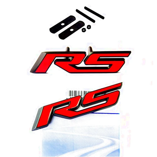 Yoaoo 1x OEM Black Rs Emblem Grille Plus Decal Badge 3D Metal Compatible with Zl1 1LE Series Matte Black Red