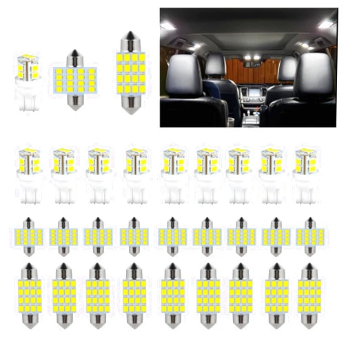 MONNSS 24 PCS Dome Light LED Car Bulb Kit Set,T10 31 mm 42 mm Festoon Bulbs Interior Replacement Bulbs for Car Map Door Courtesy Trunk License Lights