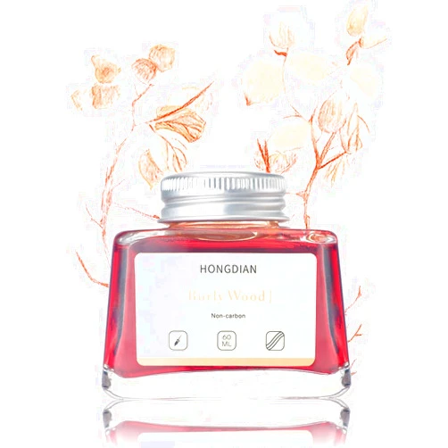 Asvine Hongdian Fountain Pen Bottled Ink Burly Wood Color, 60ml Non Carbon Inkwell Bottle, Artist Calligraphy Ink